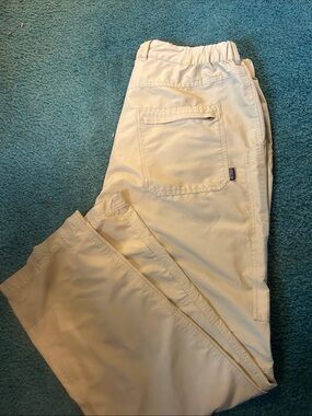 Men's Cream Patagonia Utility Pants - Elastic Waist.